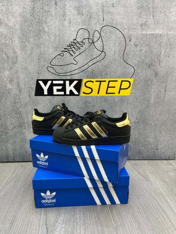 Adidas Süperstar Siyah-parlak altın